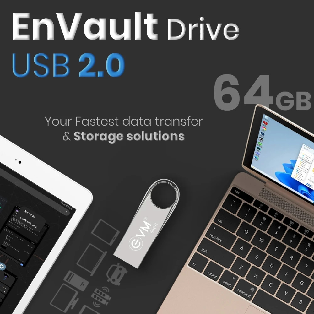 EVM Envault Pendrive 64GB USB 2.0 (METAL) view 4